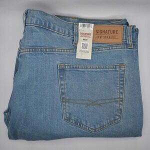 Levi Strauss Signature Regular Fit Jeans Big Tall Mens 50x32 Light Stonewash NWT